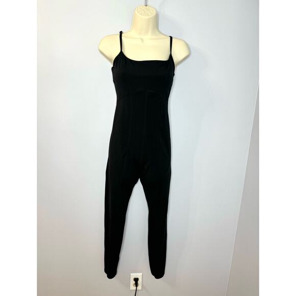 L. Space Go The Distance Jumpsuit Black Stretch Women's Medium - Picture 2 of 11